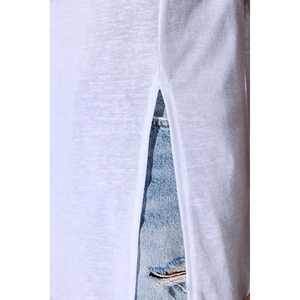 T-shirt à col rond et fente longue - Product Image 4