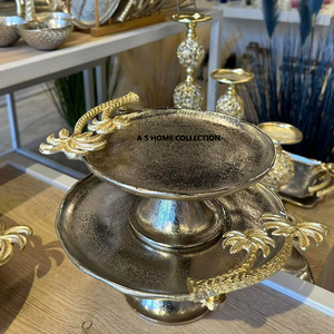 Multifunctional <b>Two</b> Layer <b>Cake</b> <b>Stand</b> Luxury Elegant Wedding 2 <b>Tier</b> Table Stainless Steel <b>Cake</b> Dessert <b>Stand</b> - Product Image 3