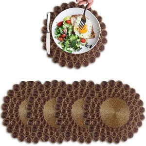 Handcrafted Beautiful Beaded Placemat for Dining <b>Table</b> Dark Gold <b>Copper</b> Decorative Mats & Pads for Weddings & Other Functions - Product Image 3