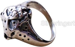 Anillo de Hombre, Anillo de Pantera con Puntos, Artesanía Detallada, Joyería con Cabeza de Animal, Joyería Hecha a Mano, Anillo de Plata de Ley 925 Sólida Personalizable - Product Image 2