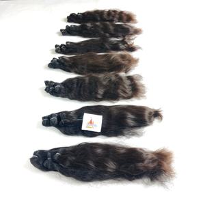 Lots de extensions de cheveux vierges de temple indien traitement brut aucun tissage cheveux de couleur naturelle pour femmes noires extensions de cheveux humains lâches et profonds - Product Image 2