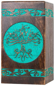 European Style Wooden Tree of Life Cremation Urns for Male & Female Ashes <b>Memorial</b> <b>Box</b> Casket for Burial Funeral Human Ashes Urn - Product Image 4
