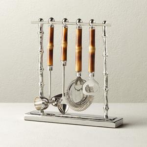 Juego de Herramientas de Barra de Acero Inoxidable Dorado Premium con Soporte de Mármol, Herramientas de Mezcla de Cócteles de Lujo para el Hogar, Hoteles y Restaurantes de Alta Cocina - Product Image 2