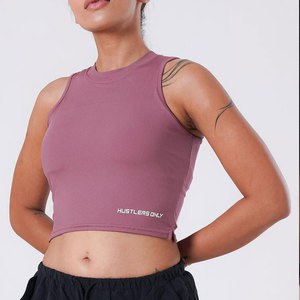 เสื้อกล้ามคอกลมสำหรับผู้หญิงเสื้อกล้ามวิ่งแบบสั้นทำจากโครงผ้านุ่มใส่สบาย - Product Image 5