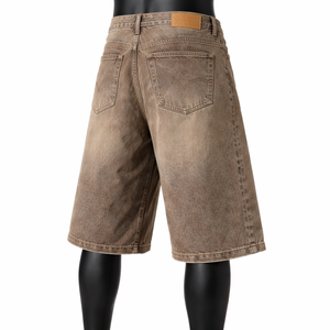 Pantalones Cortos de Mezclilla Vintage Lavados Personalizados para Hombre, Estilo Holgado y Urbano, Venta al Por Mayor OEM ODM - Product Image 5