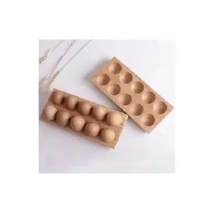 set of 2 New arrival High Quality Acacia Wood Egg Container Egg Holder for 10 Eggs Wooden Tray in Natural Polished