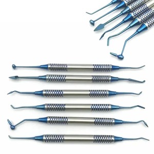 Set di spatole di riempimento in resina composita dentale 6 pezzi-strumenti di restauro placcati in titanio per strumenti chirurgici dentali di precisione - Product Image 5
