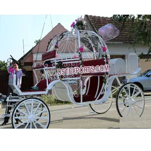Fairytale Wedding Cinderella Carriage Brisbane Extravagant Pumpkin Style Horse Drawn Carriage Stylish Wedding Cinderella Buggy