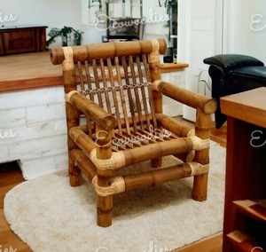 Sofá de bambú de madera maciza de estilo tradicional hecho a mano, sillón con respaldo sólido para el hogar, sala de estar, Villa, patio, muebles de exterior - Product Image 2