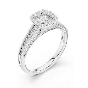 Bague de fiançailles pour femme avec diamant de laboratoire taille Asscher 1,19 carat, pureté VVS-VS EF, en or 18 carats, 14 carats, 10 carats et argent 925, rose - Product Image 4