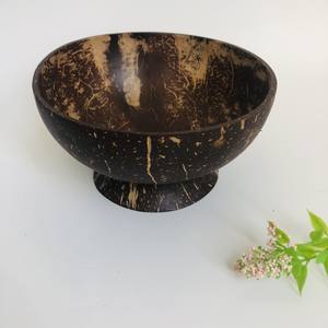 Cuenco de coco de diseño único al por mayor con base cuenco de color natural ensalada, mezcla de frutas, vajilla decorativa precio barato logotipo personalizado - Product Image 5