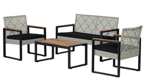Vente en gros de 4 meubles modernes en rotin en osier pour intérieur extérieur pour salon villa cours hôtels parcs appartements - Product Image 2