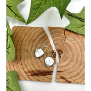 Navajo White Buffalo Sterling <b>Silver</b> Hook <b>Dangle</b> <b>Earrings</b> Heart-Shaped Drop Pearl Diamond for Wedding Party Gift Religious - Product Image 4