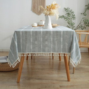 Nappe rectangulaire en coton 100% de qualité supérieure pour Table de salle à manger Technique tissée pour Tables rectangulaires rondes ovales - Product Image 5