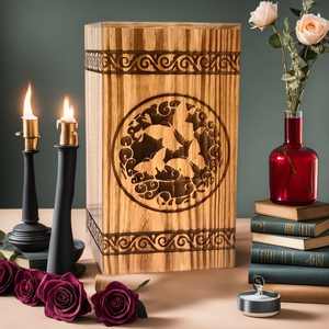 Urnes en bois pour boîte de crémation humaine Arbre funéraire de la vie Cendres adultes Urne personnalisée - Product Image 5