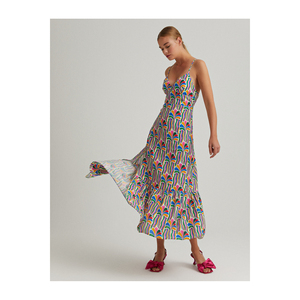 Vestido Casual Estampado Hecho de Mezcla de Viscosa Origen Turquía Calidad Premium - Product Image 4