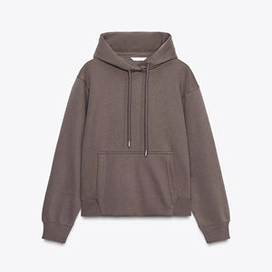 Custom Logo High Quality Long Sleeve Solid Lightweight Pullover Tops <b>Loose</b> Sweatshirt with Pocket <b>Women's</b> Casual Hoodies - Product Image 1