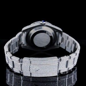 Montre automatique de luxe personnalisée 41MM, entièrement sertie de diamants Moissanite, en acier inoxydable, verre saphir, chiffres arabes, mouvement mécanique - Product Image 4
