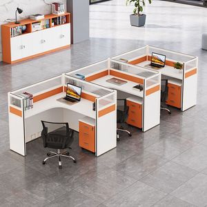 Stylish Modern Wooden Office <b>Desk</b> <b>Workstation</b> Extendable Modular L-Shaped Panel Furniture Home School Hotel Commercial Use - Product Image 3