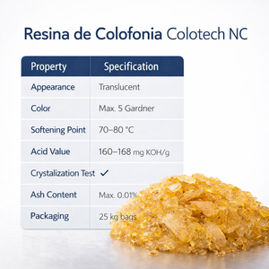 Resina de Colofonia Colotech NC, Resina Adhesiva para Adhesivos de Fusión en Caliente, Aplicaciones de Caucho y Cera - Product Image 4