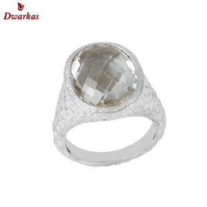 Vente en gros du fabricant Bague marteau en argent sterling 925 avec grande pierre de cristal pour bijoux pour hommes en stock - Product Image 1