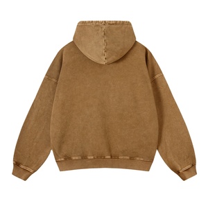 Conjunto de Sudadera con Capucha de Alta Calidad, 400 GSM, Lavado Desteñido al Sol, Lavado Ácido Personalizado, Estilo Desgastado, Talla Grande - Product Image 2
