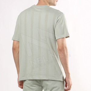 T-shirts pour hommes 220 GSM en jersey de coton quantité minimale de commande basse surdimensionné col rond couleur unie respirant grande taille pour les vêtements de plein air - Product Image 4