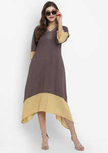 2025 nueva primavera personalizada mujer elegante moda suelta Maxi vestido mangas tres cuartos Natural teñido Abaya tejido - Product Image 3