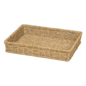 Vietnamese Rectangle Shape Handwoven Seagrass Serving Tray Non-Toxic Finish Carrying <b>Handles</b> for Vegetables Home Storage <b>Baskets</b> - Product Image 2