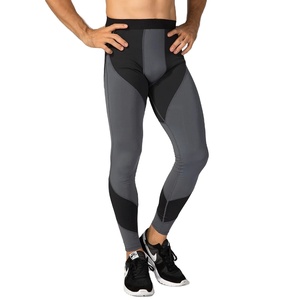 Color Block Patchwork Men Leggings Men's Compression Design with Sweat-Wicking and High Elastic Features - Product Image 2