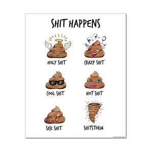 Affiche à motifs abstraits de Madeleine « Shit Happens » - Product Image 3