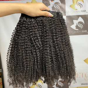 Venta al por mayor 100% cabello humano rizado trama pelo Color natural de cabello vietnamita - Product Image 1