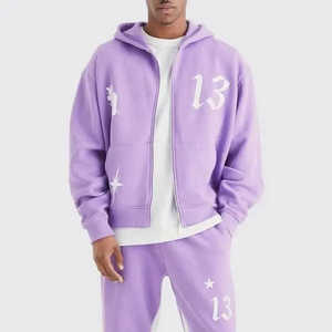 Vêtements d'hiver décontractés vintage pour hommes Ensemble short à capuche deux pièces 100% coton biologique Streetwear Logo personnalisé sérigraphié - Product Image 2