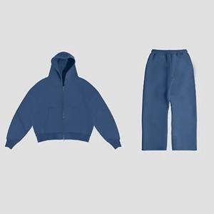 Y2K nuevo Retro Casual de dos piezas American High Street Harajuku sudadera Pantalones rectos hombres Casual moda Sudadera con capucha Streetwear - Product Image 3