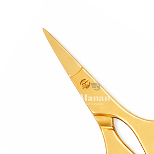 Tijeras para Cutículas de Acero Inoxidable Color Dorado de Alta Calidad para Manicura y Pedicura, Mango Ergonómico, Hoja Recta Afilada y Duradera - Product Image 3