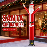 Figure de Père Noël gonflable personnalisée avec souffleur et tube aérien, idéale pour les décorations de Noël en extérieur