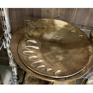 Nuevo diseño de lujo, plato de Metal en relieve de aluminio, bandeja de frutas, plato para servir para boda, fiesta, hogar, Hotel y evento - Product Image 3