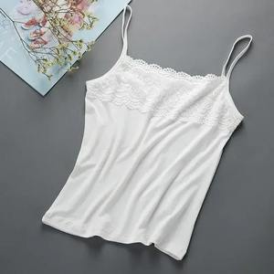 Women Basic Layer Sleeveless for <b>Tank</b> <b>Top</b> Floral Lace Splicing Chest Slim Camisole Stretchy <b>Spaghetti</b> <b>Strap</b> Solid - Product Image 6