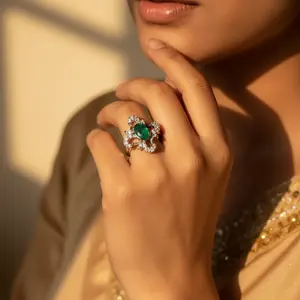 Anillo de Plata 925 con Esmeralda, Joyería para Mujer - Product Image 2