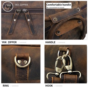 กระเป๋าทรงดัฟเฟิลกระเป๋าเดินทางแบบหรูหรามีสไตล์ทำด้วยมือพร้อมโลโก้ที่กำหนดเอง - Product Image 6