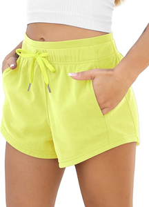 Pantalones Cortos Deportivos Casuales de Cintura Alta para Mujer, de Algodón Francés, con Cordón, Transpirables, con Bolsillos de Lona Bordados, para Entrenamiento de Invierno - Product Image 3