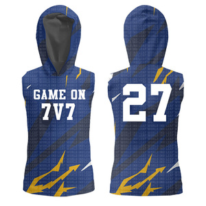 Ensemble d'uniformes de football américain 7v7 respirant de haute qualité, conception OEM personnalisée avec impression par sublimation pour garçons et filles - Product Image 6