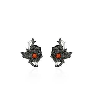 Boucles d'oreilles clous Jeulia gothiques bicolores en forme de rose à épines en alliage de zinc - Product Image 5