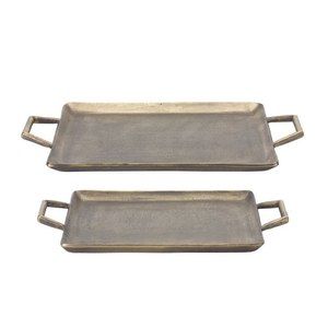 Plateaux de service en aluminium antique, couleur personnalisée, lavables au lave-vaisselle, pour la maison, la cuisine, la vaisselle, fabrication artisanale indienne - Product Image 4