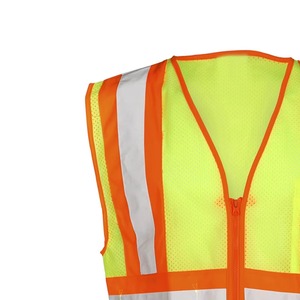 Chaleco de trabajo de punto y malla de poliéster cómodo al por mayor, ropa de abrigo de seguridad reflectante de doble tono transpirable para otoño - Product Image 3