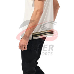 Alta calidad al por mayor cuello redondo clásica de manga corta talla grande hombres Camiseta 100% algodón transpirable recortada camiseta hombres - Product Image 2