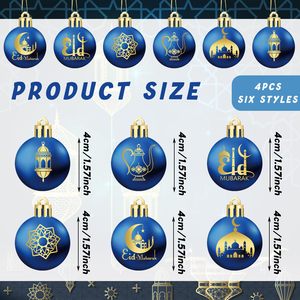 24 Pezzi Decorazioni a Sfera per Eid Al Adha Ornamenti per Albero di Natale 4 cm Decorazioni Islamiche in Plastica Luna e <span class=keywords><strong>Stella</strong></span> Appese per Ramadan - Product Image 4