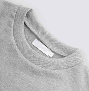 2024 classique pull Boxy argent gris sweat hommes broderie délavé cravate teinture plaine coupe ample hiver saison coton polaire - Product Image 3