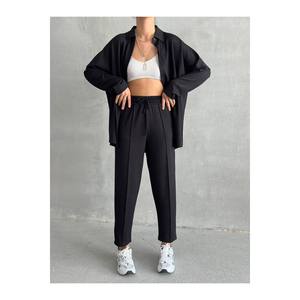 ชุดเสื้อโมดอลของผู้หญิงชุดแฟชั่นสีดำ - Product Image 1
