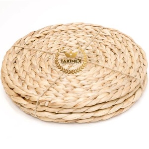 Precio barato, venta al por mayor, jacinto de agua Natural redondo, manteles individuales tejidos, cargador, almohadilla de placa ecológica para bodas - Product Image 3